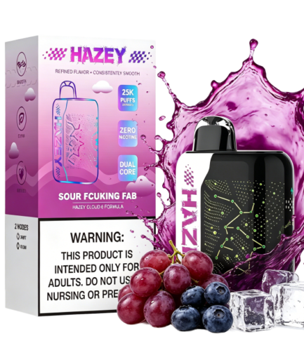 HAZEY Cloud -6  Sour Fcuking Fab  Aroma | Zero Nicotine 25,000 Puffs