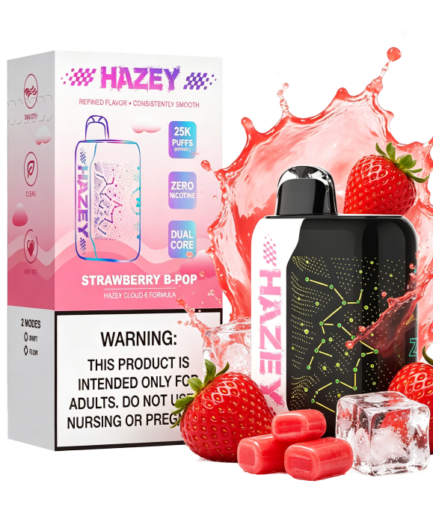 HAZEY Cloud -6  Strawberry B-POP  Aroma | Zero Nicotine 25,000 Puffs